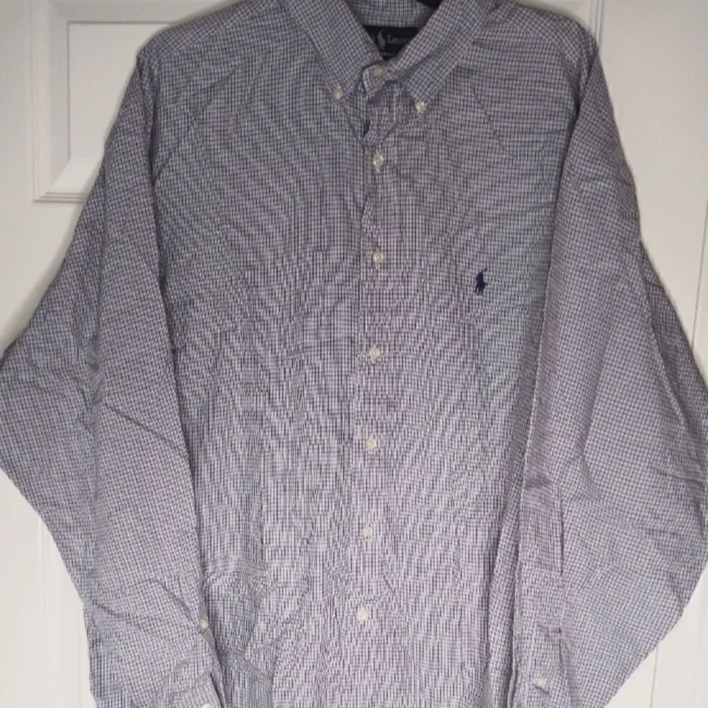Ralph Lauren 17 1/2 Longsleeves Button Up Logo Plaid Men's Shirt